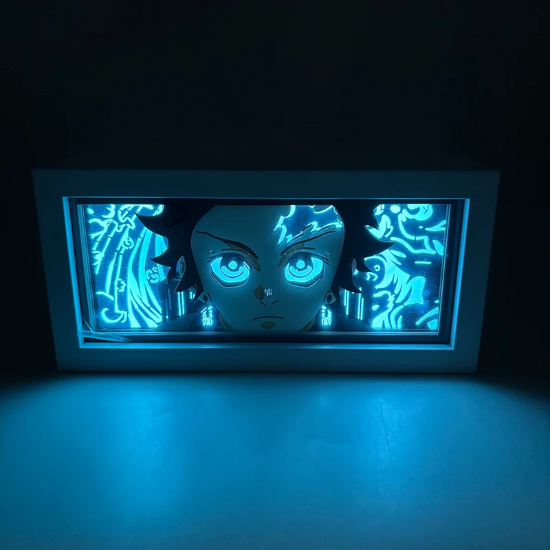 デーモンスレイヤーキメツのヤイバ 3D ライトボックス Led アニメ竈門炭治郎ライト漫画カラフルなライトボックスルーム寝室夜の光