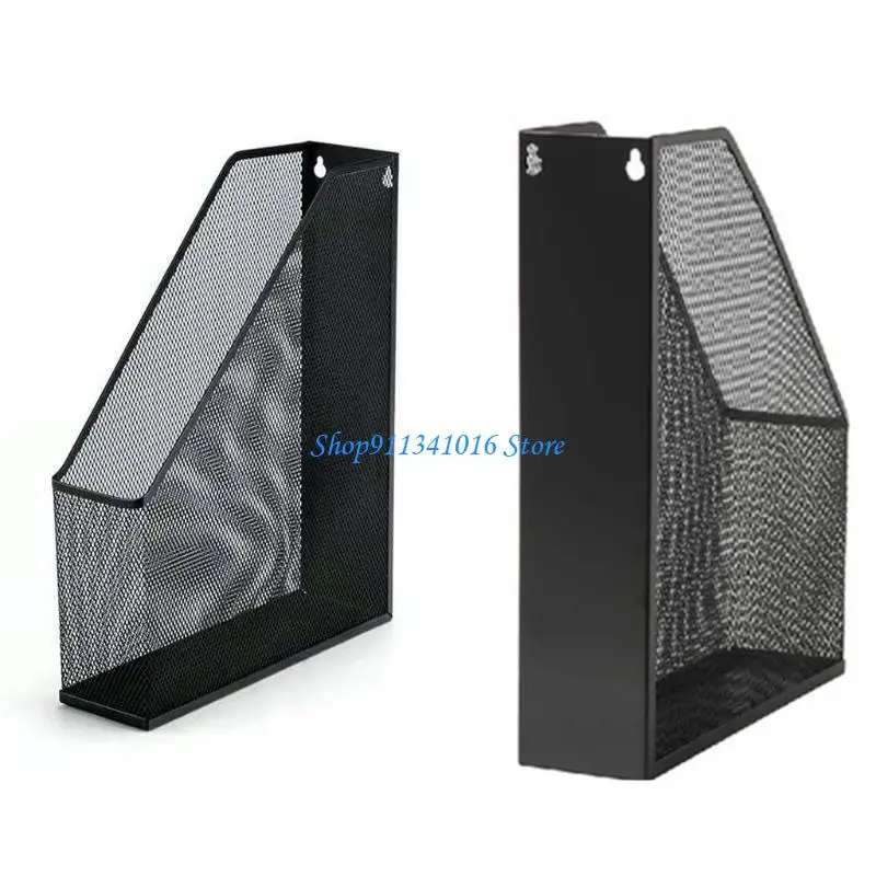 Metal Wire Mesh Wall Mount Magazine File Holder Book Document Rack
