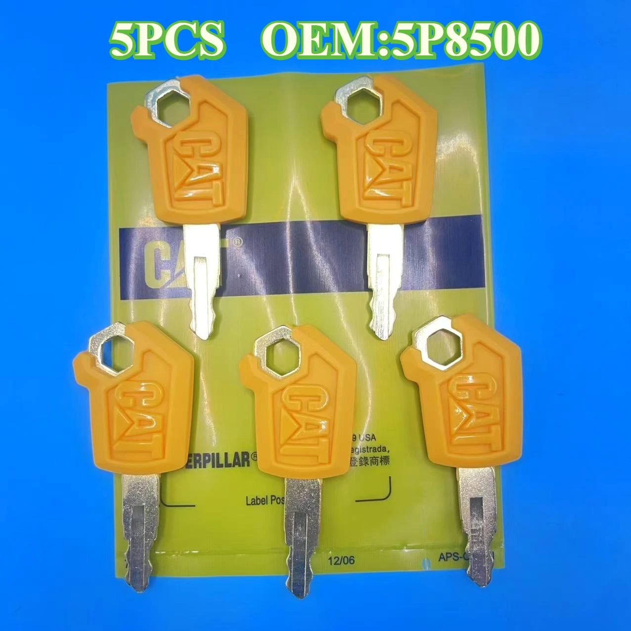 

5 шт. ключи желтые 5P8500 для Caterpilllars 5P-8500 ключ экскаватора новый ключ запуска зажигания CATE305.5 307 313 320D2GC