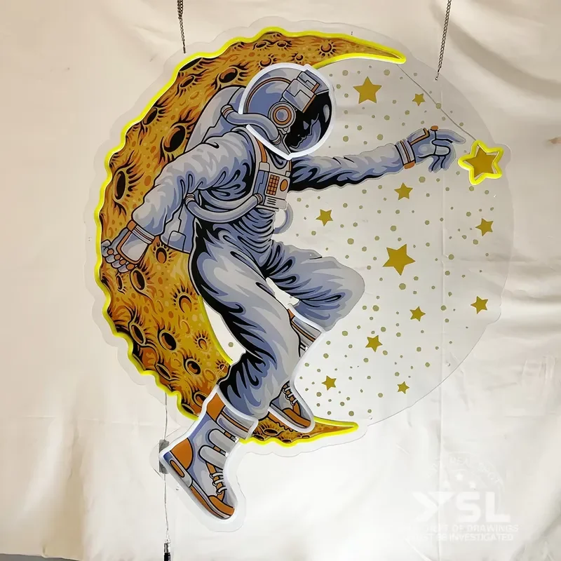 Astronaut neon cartoons decorate children's rooms and shopping malls for the perfect birthday gift and create a home