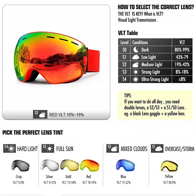 Manufacturer Ready to Ship Cheap Price Blue Polarized Ski Goggles Outdoor Sports Glasses Snow Googles
