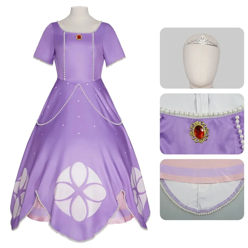 

La Princesa Sofia: Real Ilusionismo Purple Dress Cosplay Costume Halloween Party Masquerade Performance Clothes hf5]]