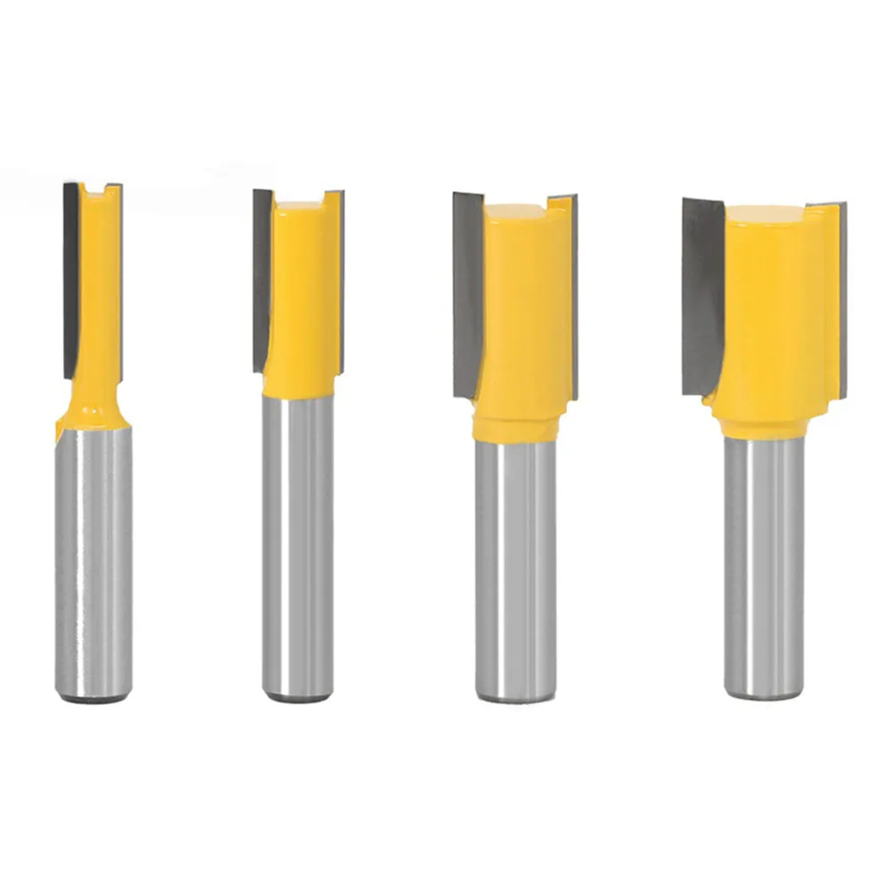 Industrial Strength 8mm Shank Straight Router Bits Set 4pcs for Consistent Milling Performance and Clean Wood Removal