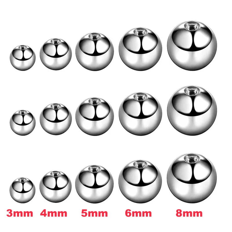 50Pcs/lot Titanium Screw Replacement Balls Accessories for Lip Nipple Navel Tongue Eyebrow Earring Piercings Body Jewelry