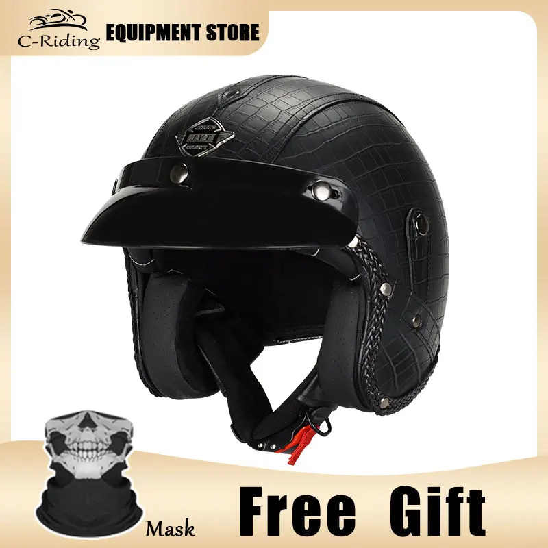 

Low Profile Motorcycle Helmet Cascos Para Moto Mujer Jet Helmets Free Gifts Cafe Racer Motorbike Scooter Casque Capacete