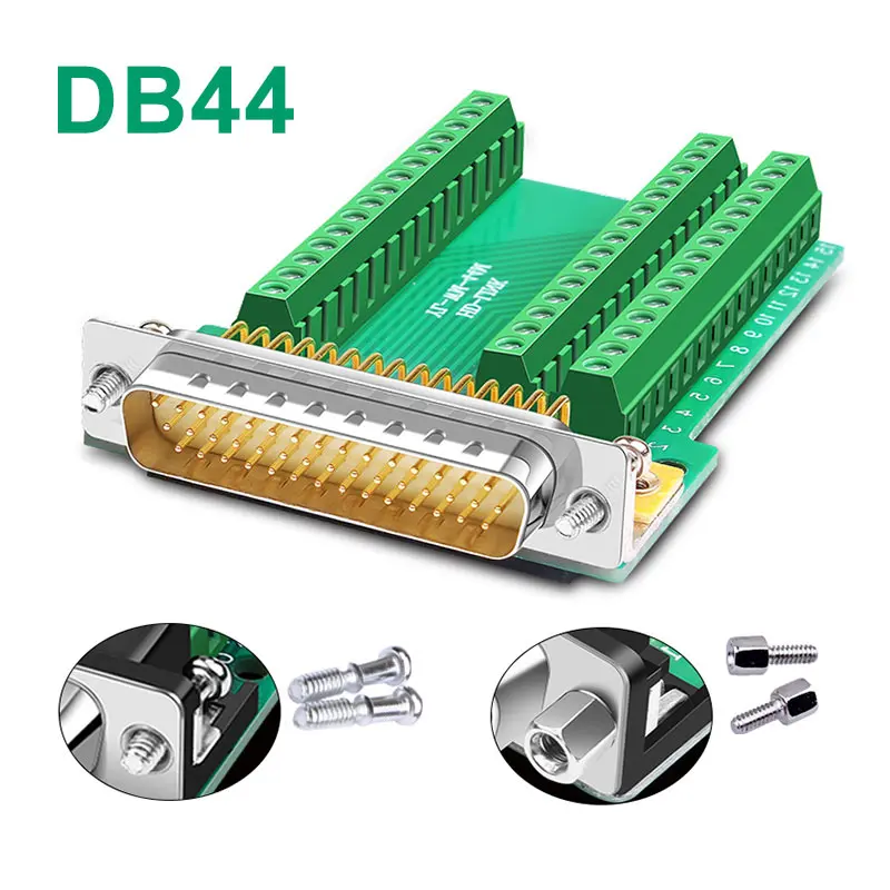 

HDB44 Welding-free Connector Adapter 3 Rows DB 44 Pin Male Female Connectors P pin Plug db44 Transfer Terminal Board 1Pcs