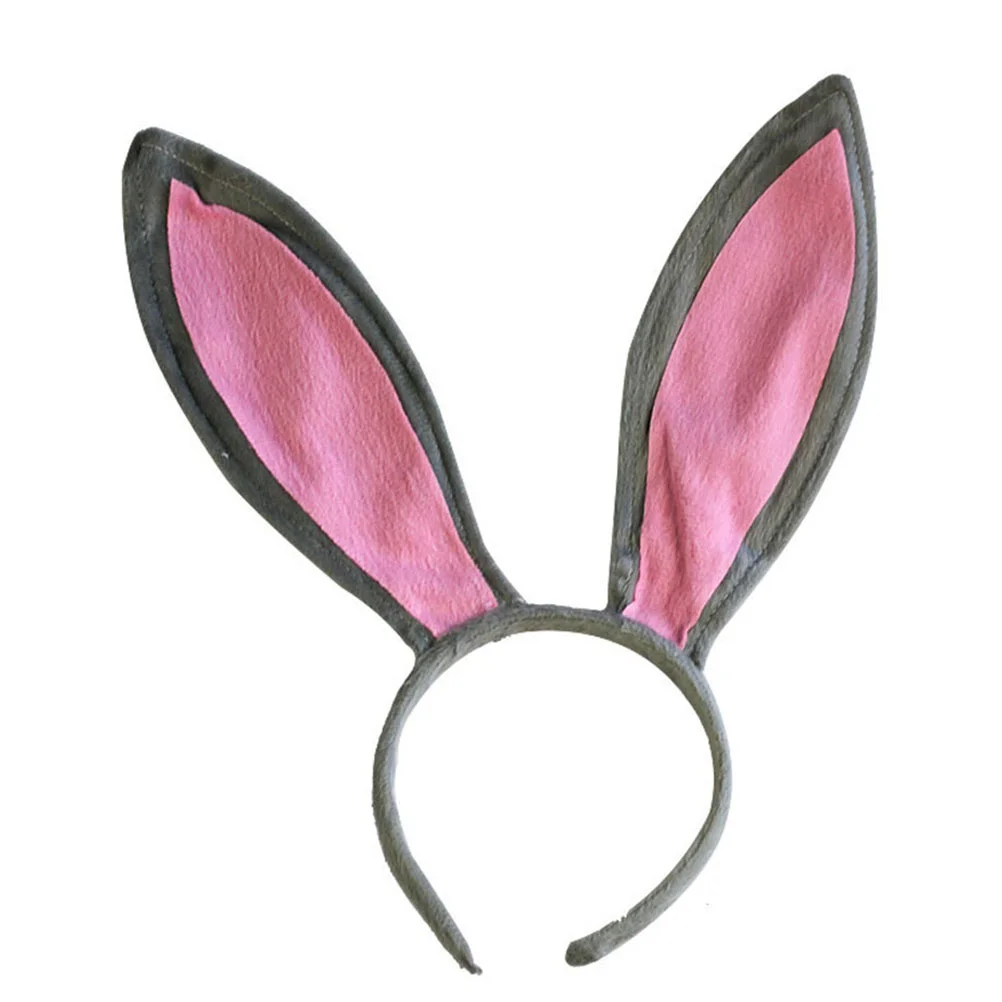 3 Pcs Rabbit Ear Headdress Animal Cosplay Headband Costumes Set Hair Hoop Tails