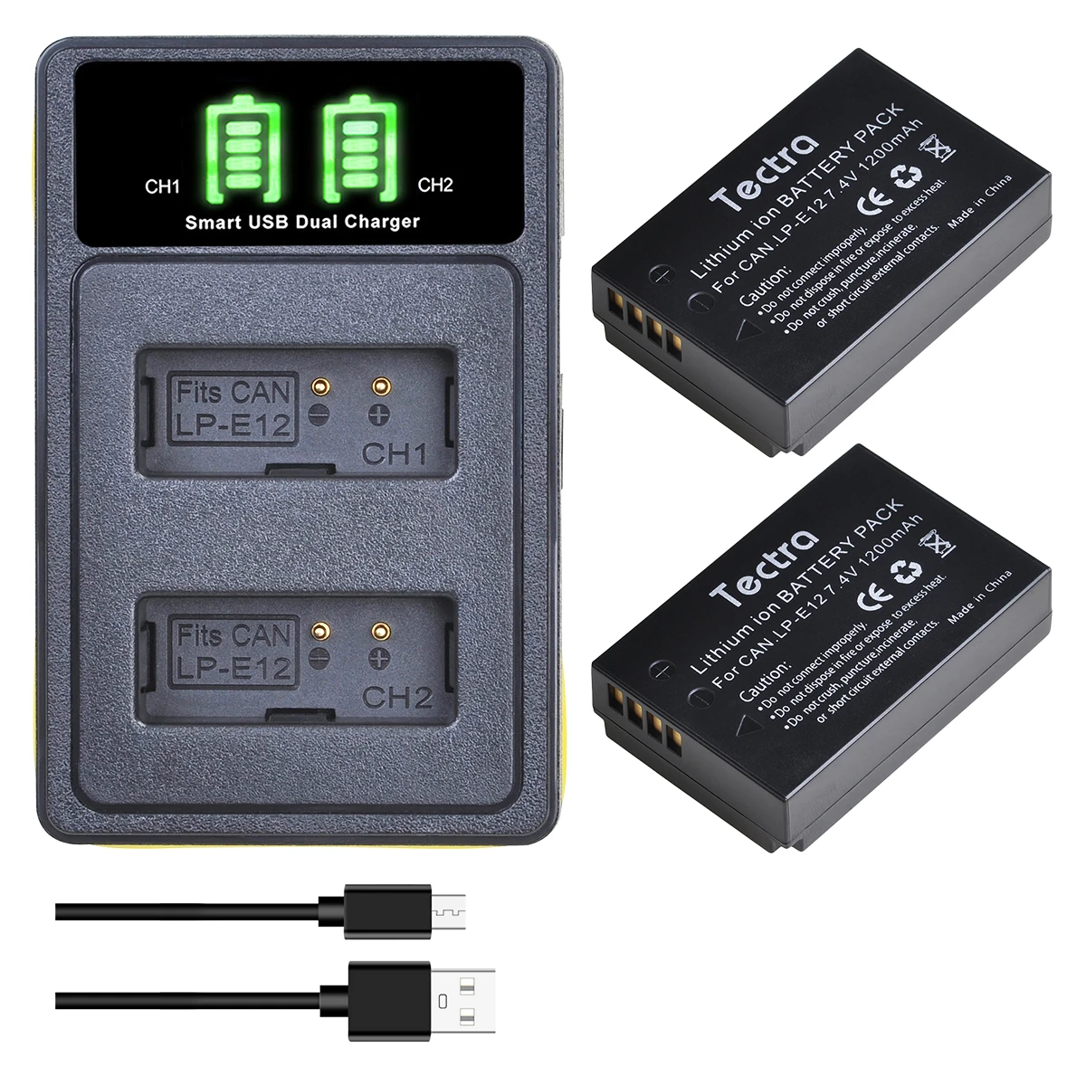 LP-E12 LPE12 Rechargeable Battery + Charger for Canon Rebel SL1, EOS-M, EOS M2, EOS M10, EOS M50, EOS M100 Camera