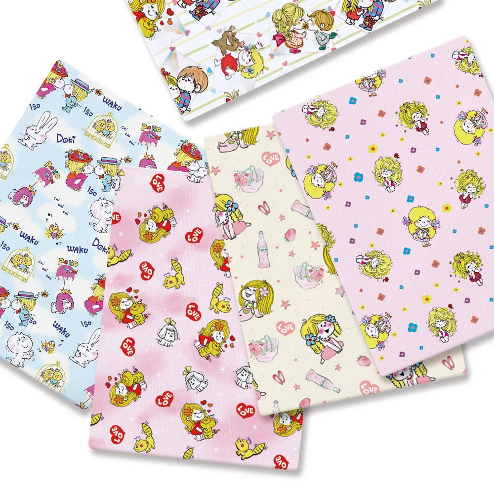 Polyester cotton Cartoon Fabric 140*50cm Handmade Sewing Patchwork Quilting Baby Dress Home Sheet Printed Fabric Sewing Kids