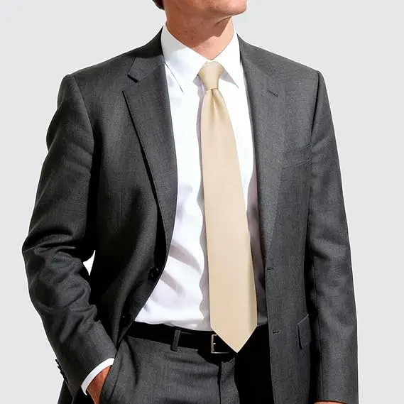 Elegantes Krawattenset für Herren: Krawatte, Fliege, Einstecktuch, Manschettenknöpfe, Reversnadel – 5-teiliges Set für formelle Anlässe, Hochzeiten, Business und Partys – Anzug-Accessoires als Geschenk – Detail 5