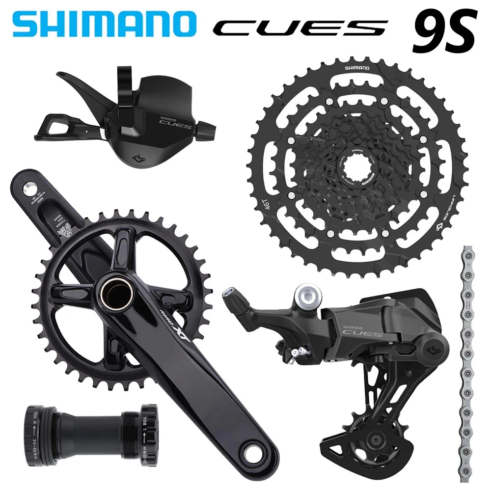 SHIMANO CUES 9S U4000 MTB Groupset 1X9 SPEED 48T Cassette 170/175x32/34/36/38T RIRO XT CRANKSET