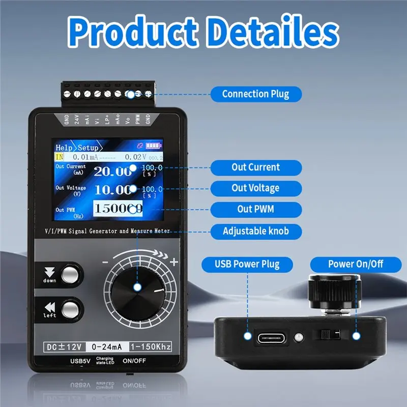 B29C-Handheld PWM Pulse Signal Generator 4-20Ma For Voltage Measurement Without Lithium Battery Current Source view 2