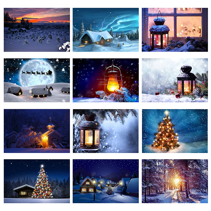 Winter Christmas Backdrop for Photo Tree Festivals Snowman New Year Party Photozone Snow Scene  Background for Photo Studio