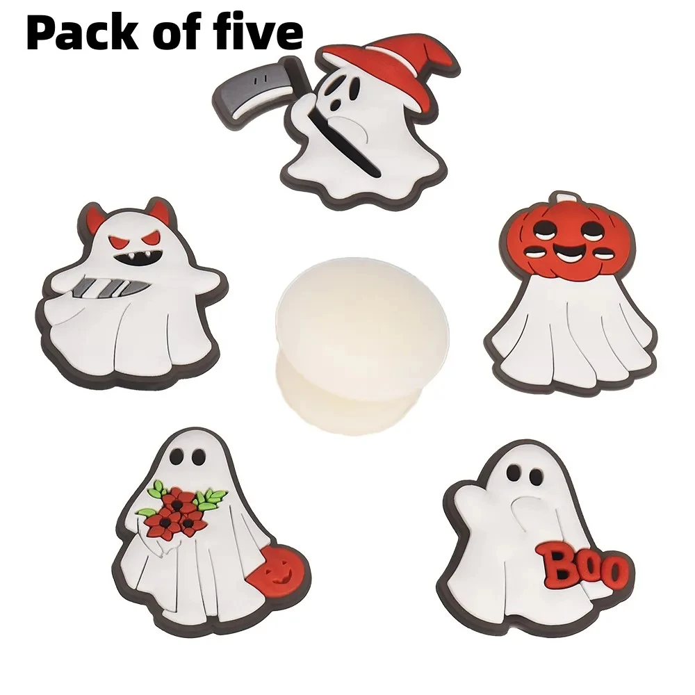 Set da 5 pezzi di accessori per luci fantasma di Halloween Rgb Tri Colo può essere utilizzato per accessori per borse Bogg