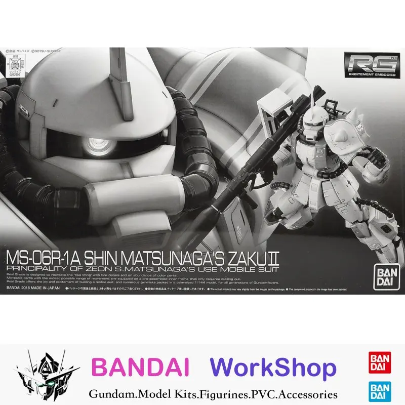 

Bandai Original Gundam 1/144 RG MS-06R-1A Shin Matsunaga's Zaku II Action Figure Assembly Model Kit Collectible Gifts