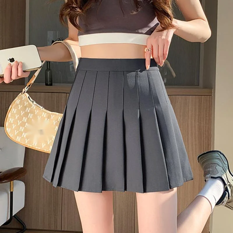 

Korean Style Fashion Pleated Skirt For Women Summer High Waist A-line Short Skirt Girls Sweet Slim JK Skirts Woman Clothing 2025