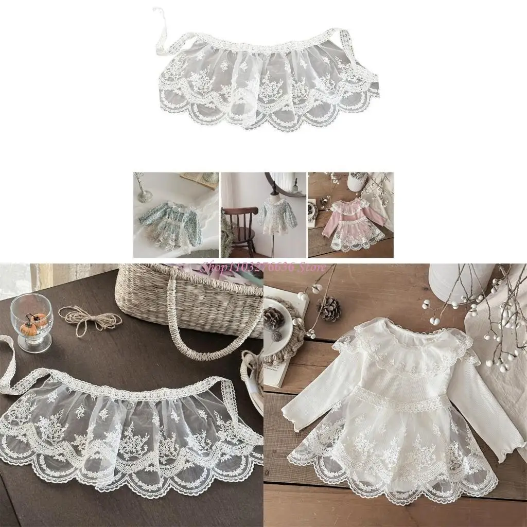 

R6FD Infant Lace Trim Apron Comfortable and Breathable Design Baby Girls Mini Skirt