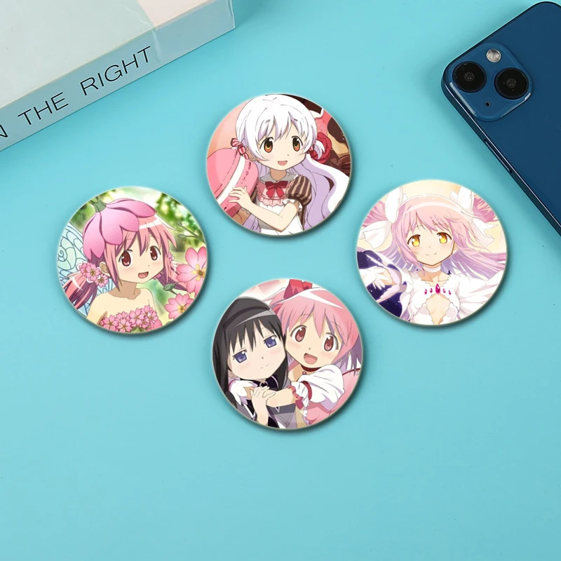 Anime Character Badge about Kaname Madoka Akemi Homura Miki Sayaka Tomoe Mami,cartoon Cute Enamel Pins for Backpack Gift Jewelry