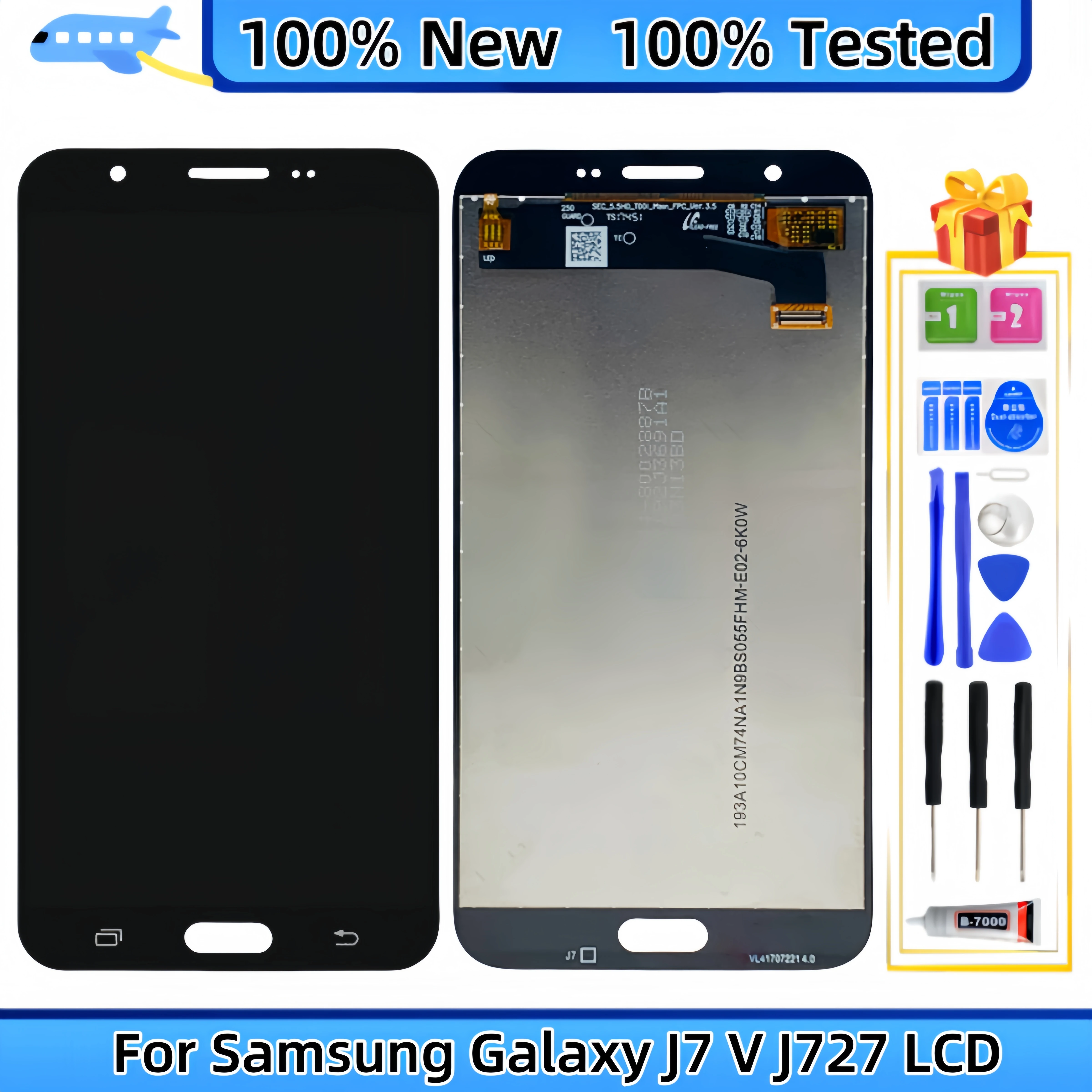 LCD Display Touch Screen Digitizer Assembly Replacement, Galaxy J7 V 2017, J727, SM-J727P, J727T, Sky Pro, J727F, J727U