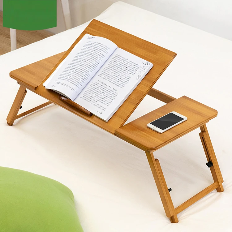 

Folding Lazy Man's Computer Desk in Bed with High Multi-function Notebook Writing Desk Dining Nanzhu Wood Small Table