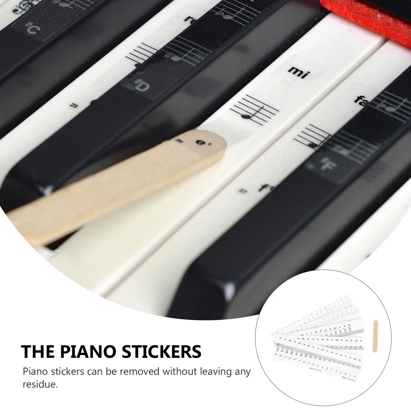 

2 Sets Piano Stickers Note for Beginner Introductory Accessories Beginners Pvc Keyboard