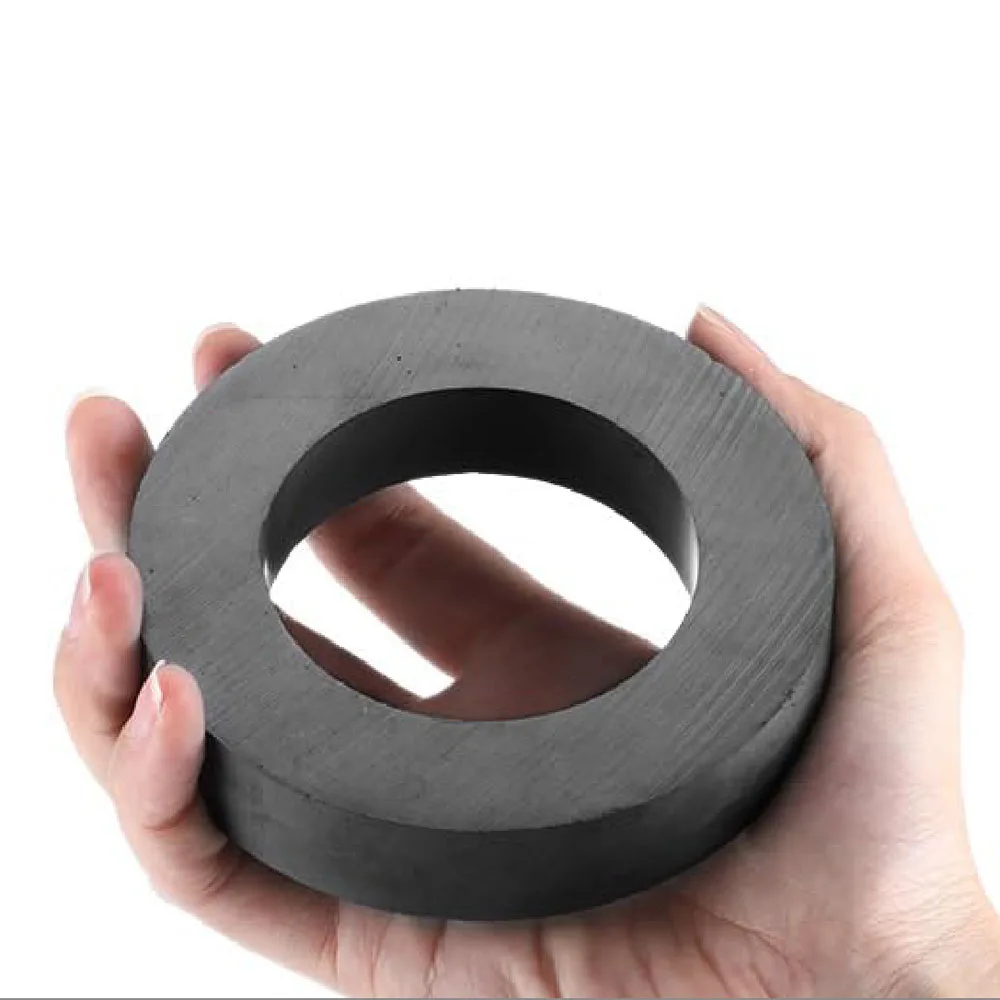 

Big Size 90x15 100x15 110x15 120x20mm Black Circular Ring with Holes Magnet Ferrite Industrial Magnets Permanent Magnets Blocks