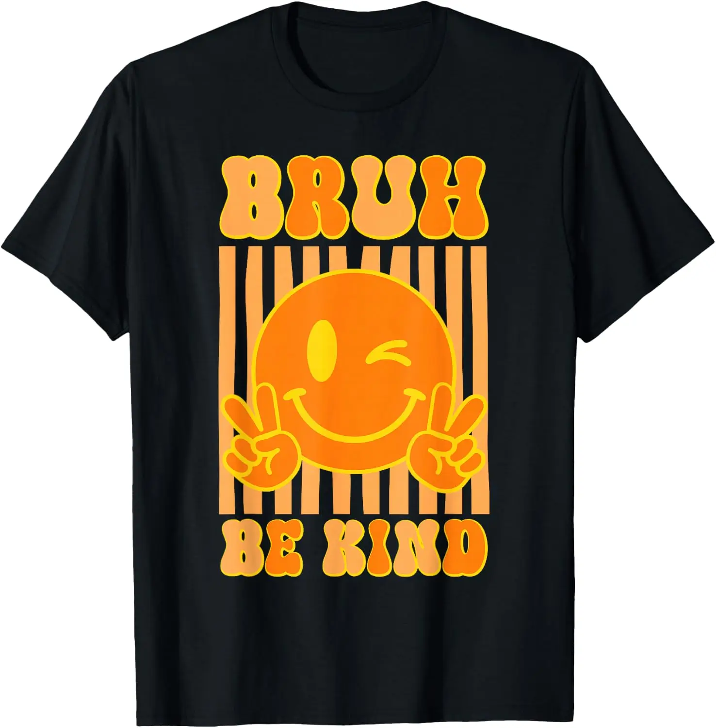 Bruh Be Kind Unity Day Orange Anti Bullying Kindness Boy Kid T-Shirt Breathable, heavyweight pure cotton short-sleeve top—stylish, plus-size, and suitable for year-round wear with a sporty, casual vibe