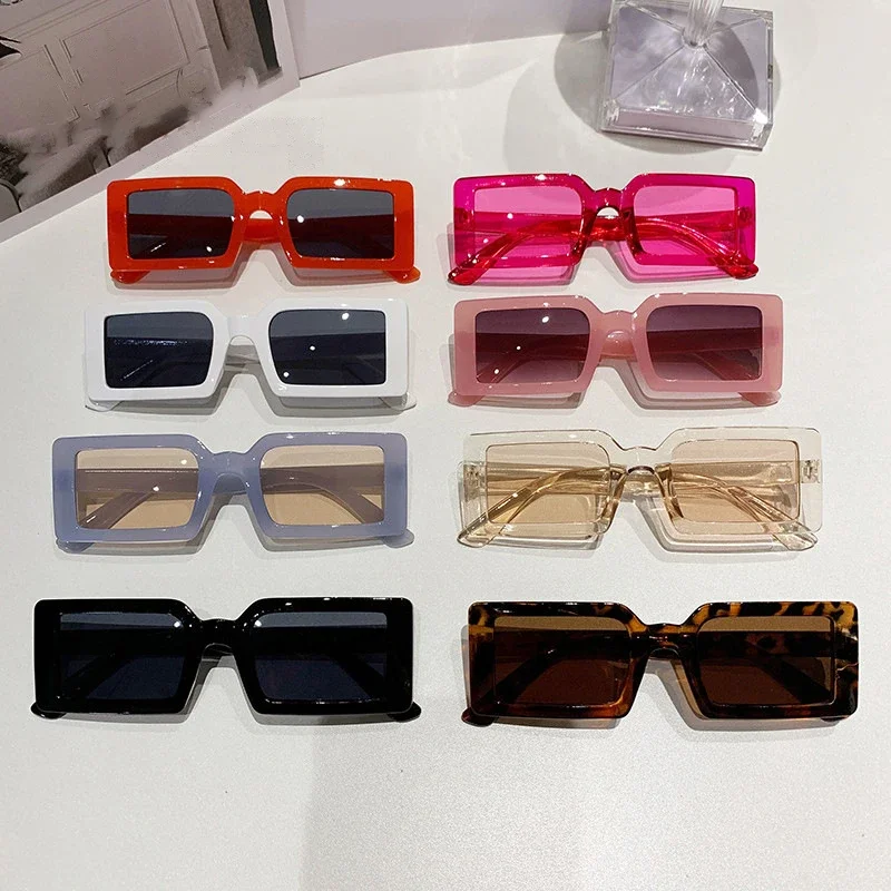 

Fashion Small Rectangle Frame Sunglasses Women Jelly Color Sun Glasses Women Summer Travel Eyewear UV400 Oculos De Sol