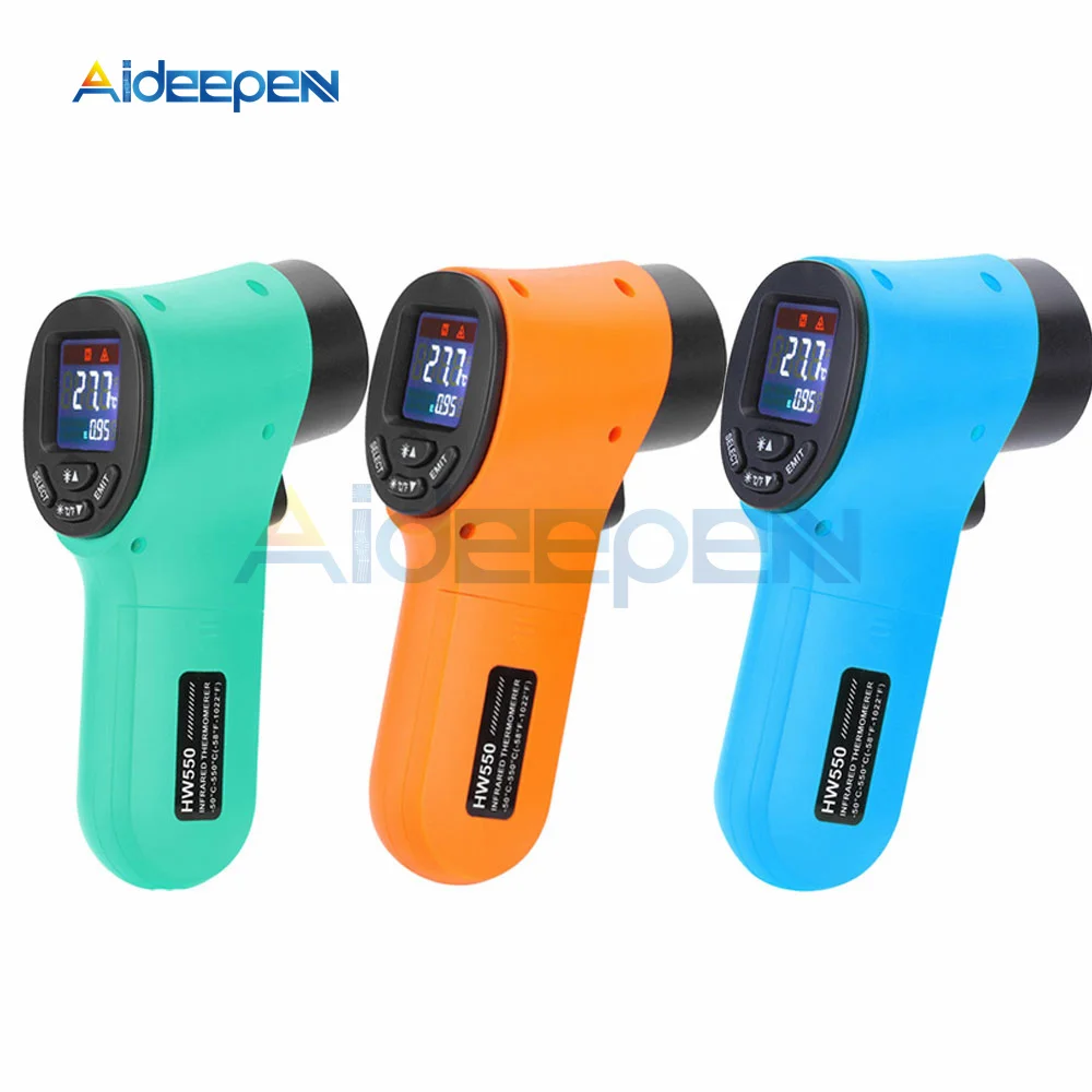 

-50 to 550°C Non-contact Thermometer Digital Infrared IR Laser Termometer Thermal Camera Thermometer Gun With C/F Conversion