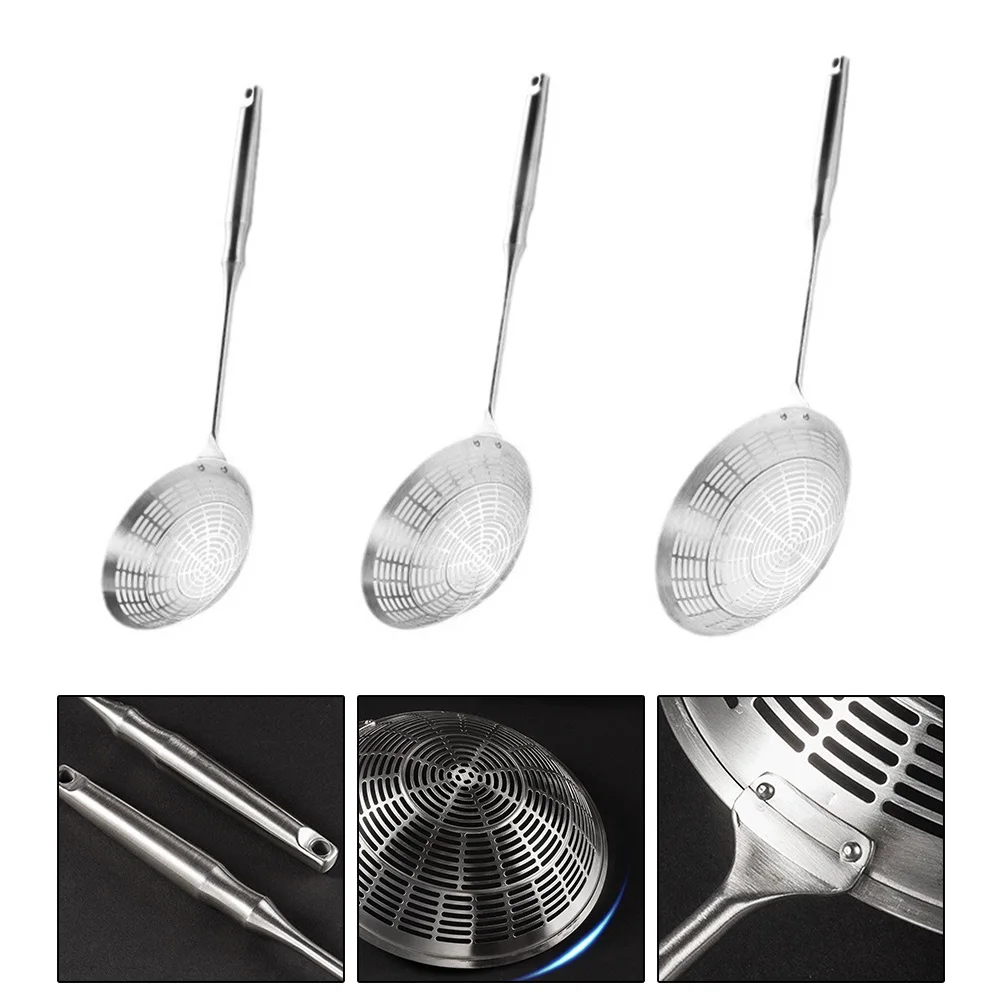 Stainless Steel Spider Mesh Strainer & Colander Ladle Skimmer Cooking Tool Skimmer Mesh Strainer Scoop Filter Spoon