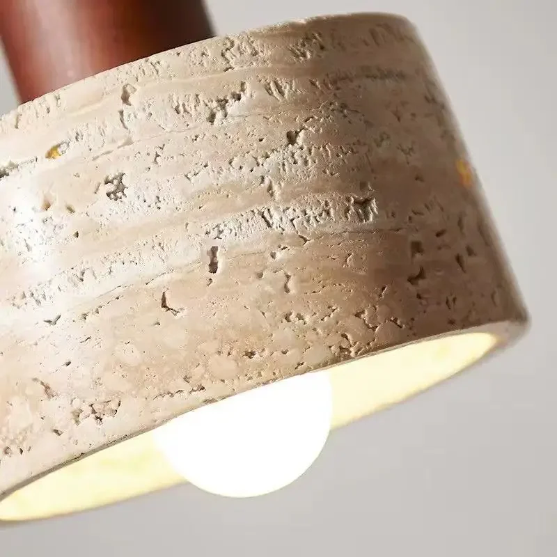 Moderno popolare Wabi Sabi Travertino Droplight sopra la scrivania da pranzo Cucina Isola Marmo giallo Ristorante Decor Lampada a sospensione Comodino