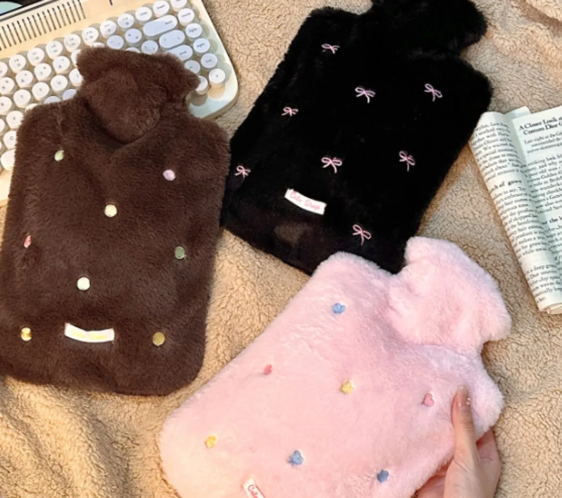 

Thickened Explosion Proof Hot Water Bottle Hand Warmer Plush Cute For Girls Students Abdomen Uterus Heating Warm Hand Bag