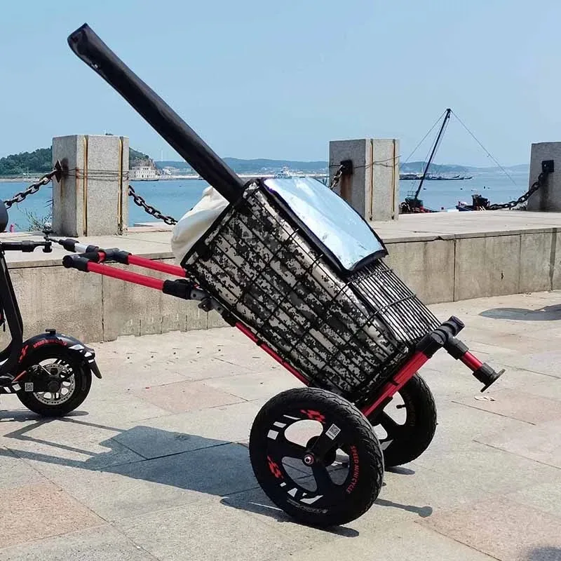 

【2026】Portable Folding Camping Trolley Aluminum Alloy Durable Shopping Fishing Storage Trolley Camping Convenient Outdoor Tools