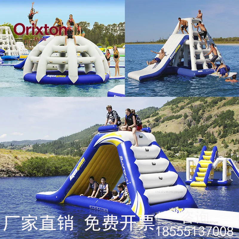 Inflatable mobile water park triangle slide small slide toy seesaw trampoline hot wheel floating toy