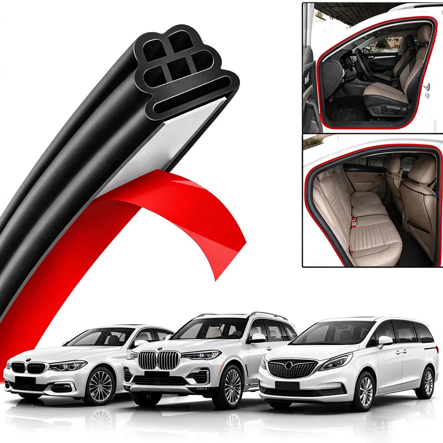 1 Roll Car Door Seal Strip 5m Rubber Sealant Noise Insulation Anti-Dust Soundproofing Auto Hood Trunk Sealing Strips Accessories