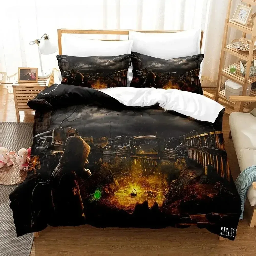 Game S.T.A.L.K.E.R. 2 Heart Of Chernobyl Bedding Set Cartoon Anime three-piece Set Adult Boys Bedroom Duvet cover Sets