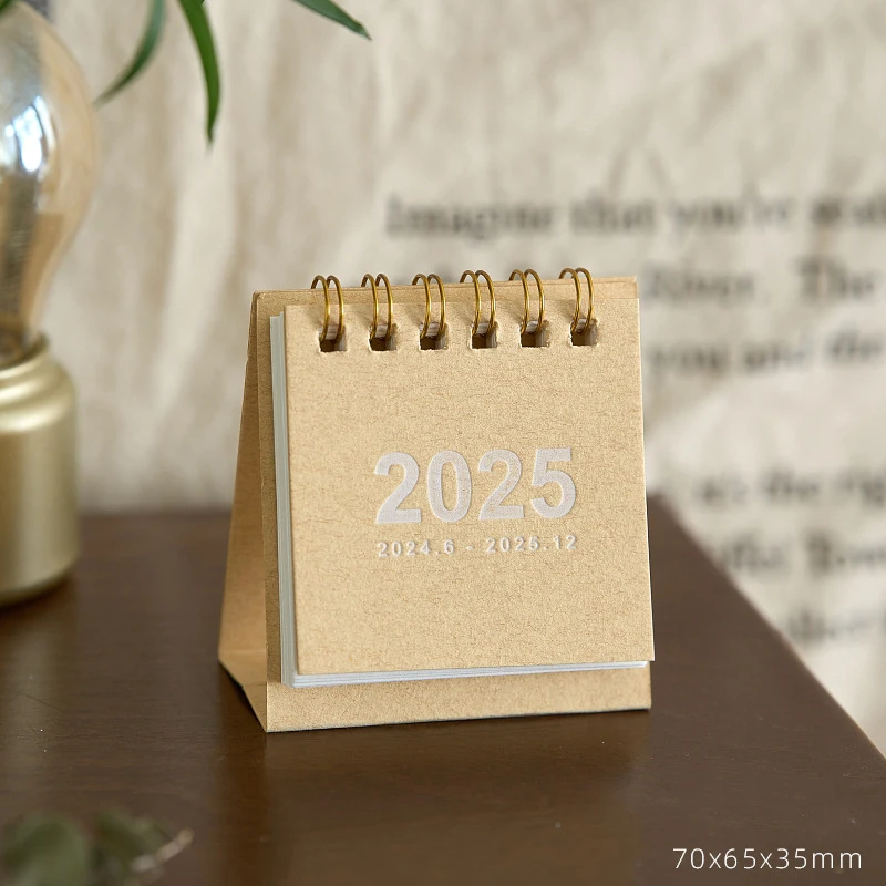 2025 Mini Table Desk Calendar Morandi Table Calendar Desktop Decoration Creative Coil Plan Solid Color Desk Calendar