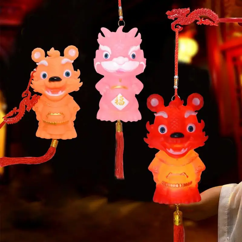 Year Of The Dragon Lantern Chinese Dragon Doll LED Lantern Good Luck Decoration Tool For Birthday New Year Christmas And Easter