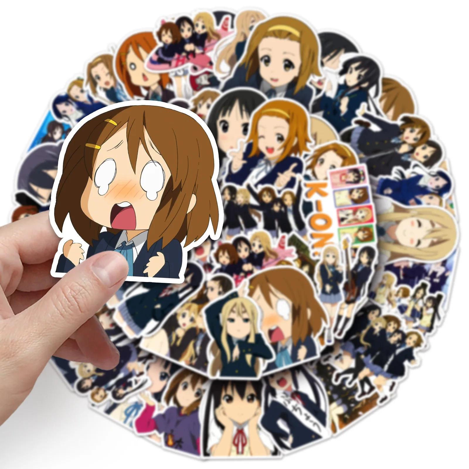 50 pezzi Anime K-ON! Adesivi Graffiti serie adatti per caschi per Laptop decorazione Desktop adesivi fai da te giocattoli all'ingrosso