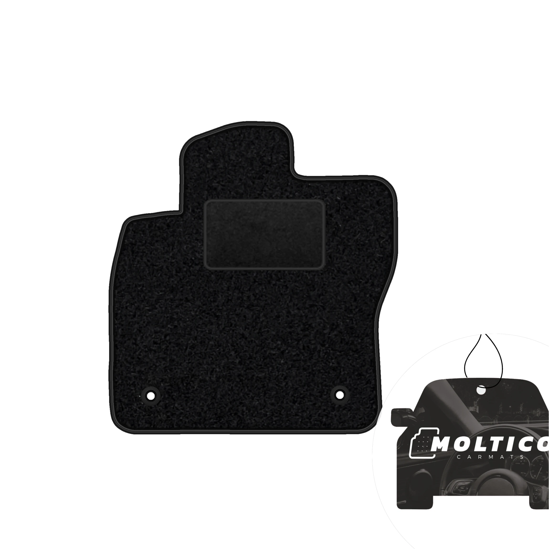 Velour bestuurdersmat - Zwarte bies - Geschikt voor: Volkswagen Transporter T6 voorzijde 3-zits 2015-2023