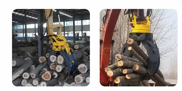HOPE Durable Wood Log Hydraulic Rotating Excavator Grapple for 5-32 Ton Machines with 2500MM Jaw Opening and Motor - view 2