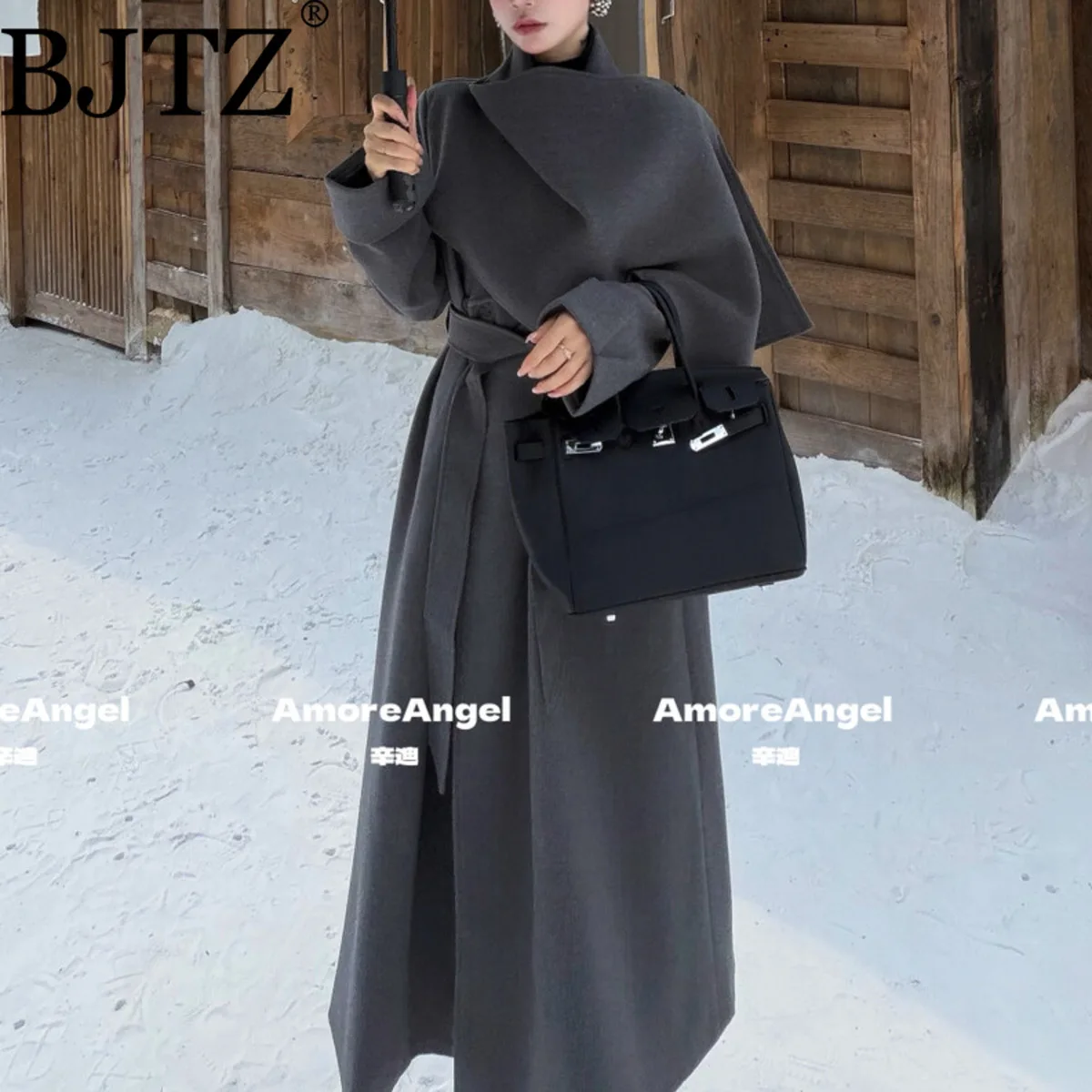 

BJTZ Women’s Shawl Collar Wool Coat Autumn 2025 Fashion Elegant Minimalist Premium Quality Comfy Warm Versatile Outerwear