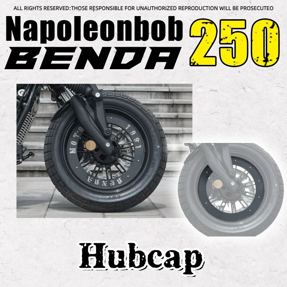 

Для BENDA Napoleonbob 250, закрытые колпаки ступиц на заказ, передние и задние колеса, металлическая декоративная крышка, черные аксессуары Warrior