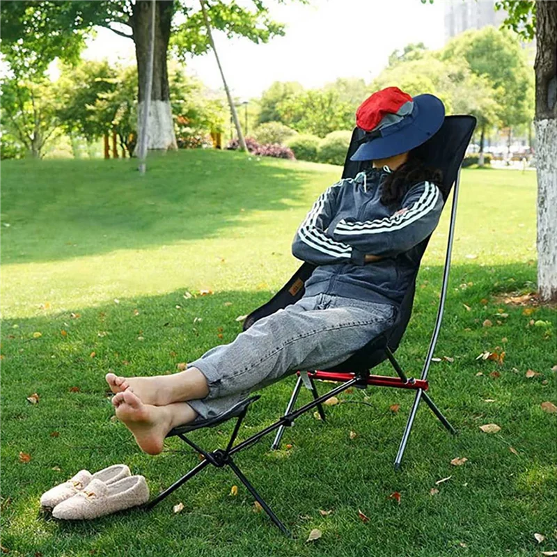 ABWP-2X Collapsible Footstool For Outdoor Camping BBQ Beach Chair Folding Footrest Fishing Chair Foot Recliner Foot Rest