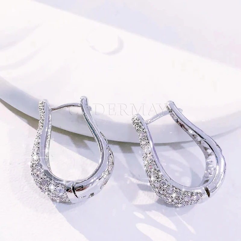 

CADERMAY 2023 Hot Sale Valentine Day Real 925 Sterling Silver Moissanite Diamond Customized Fashion Jewelry Earrings For Women