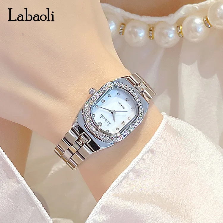 New Women'S High-Quality Wristwatch, Quartz Movement With Stainless Steel Band, A Stylish And Luxurious Women'S Watch.