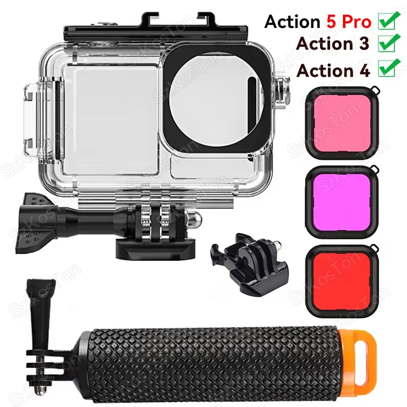 Podwodna wodoodporna obudowa 45M obudowa do nurkowania obudowa ochronna dla DJI OSMO Action 5Pro Action 3 4 akcesoria do kamer sportowych