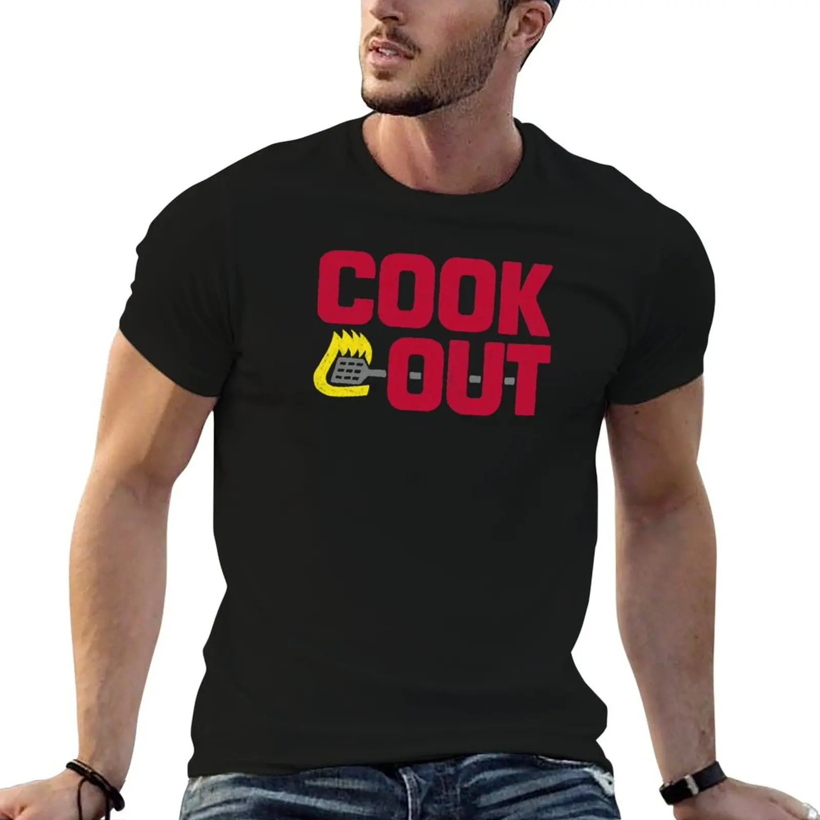 

Cookout graphic Chalk Vintage Red T-Shirt man Gray shirt t luxury man shirt t & - Texture -