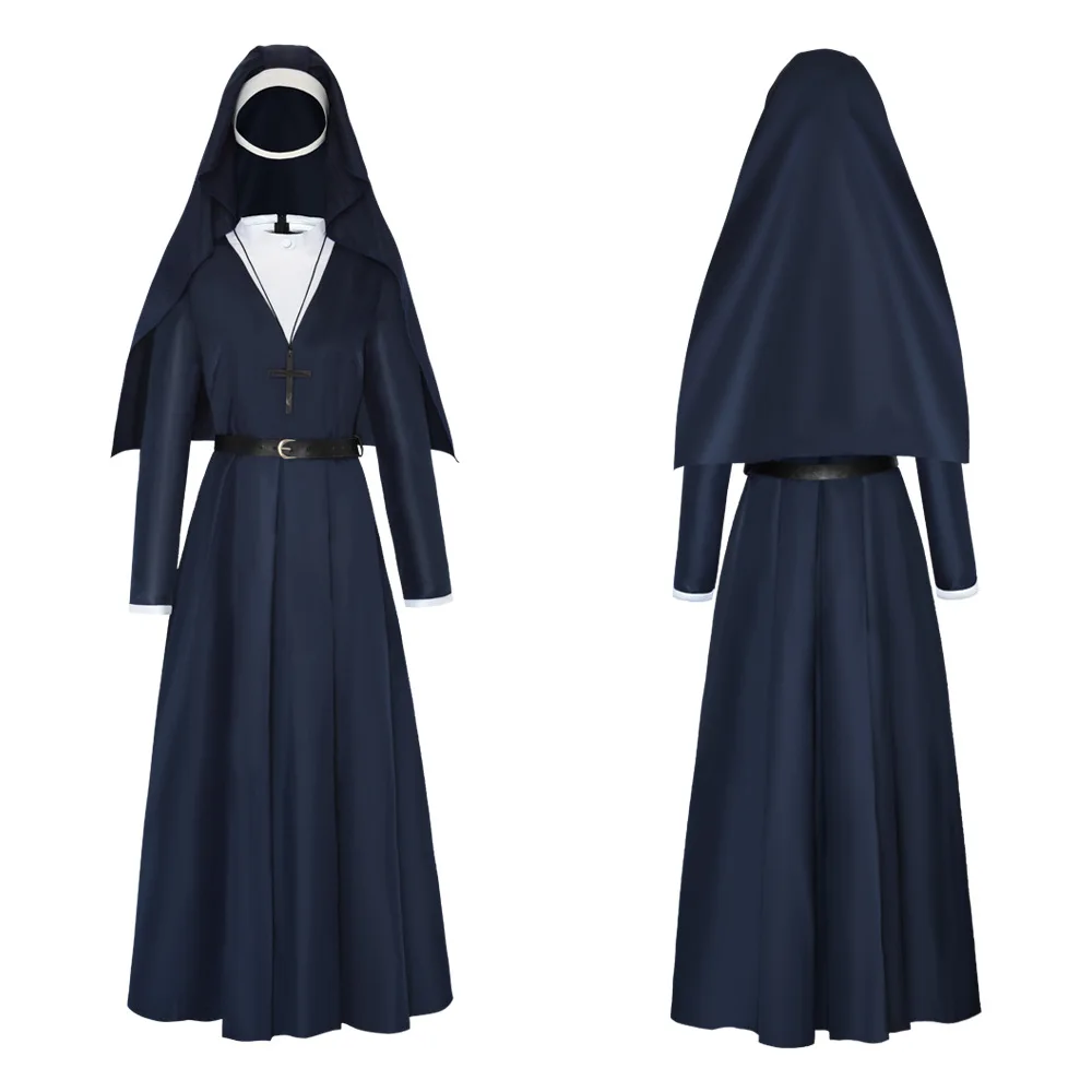 

Fancy Vintage Dresses Halloween Nun Cosplay Costume Festival Role Play Clothes Women's Performance Dressing Up Outfit