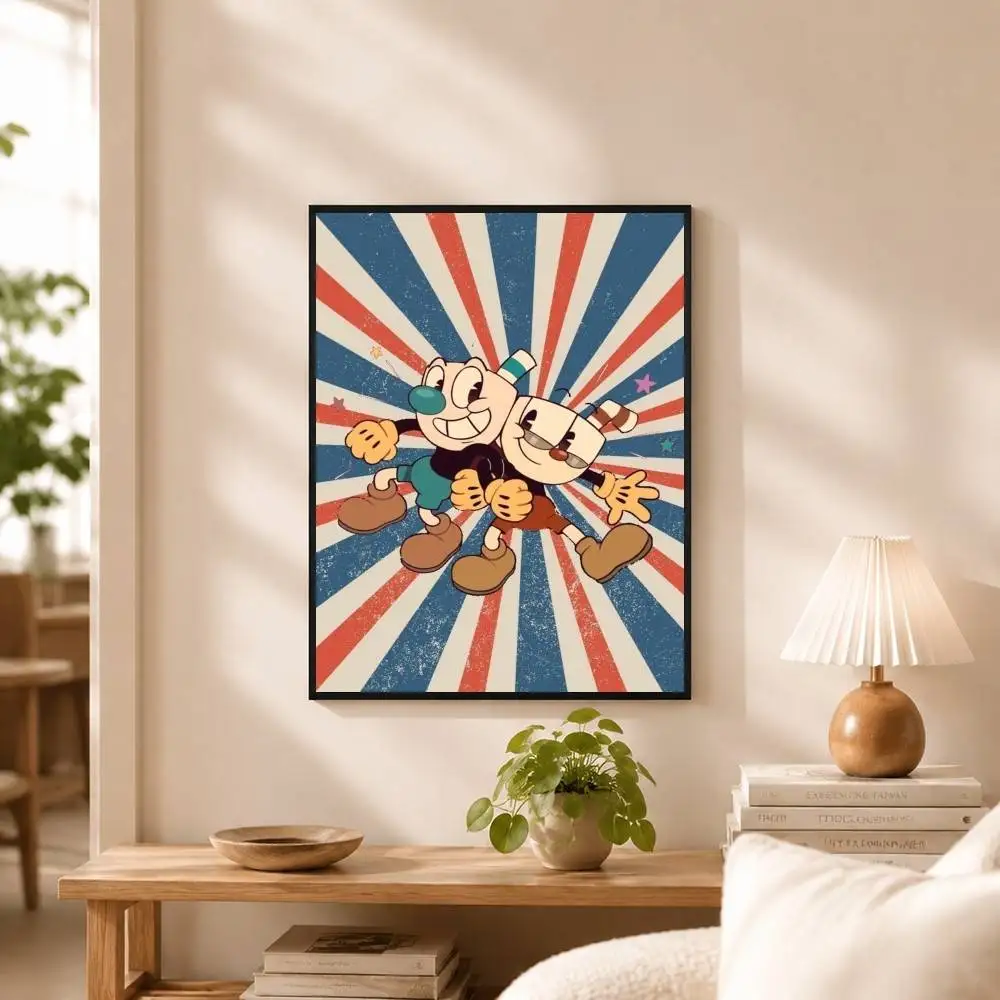 Game C-Cuphead Poster Dorm Living Room Aesthetic Wall Decoration Painting Stickers Gift